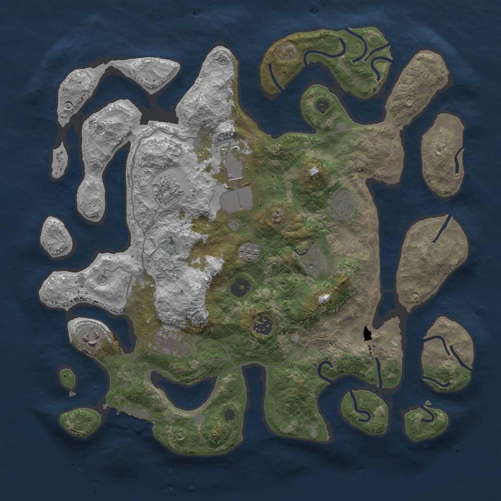 Rust Map: Procedural Map, Size: 4000, Seed: 4505661, 12 Monuments
