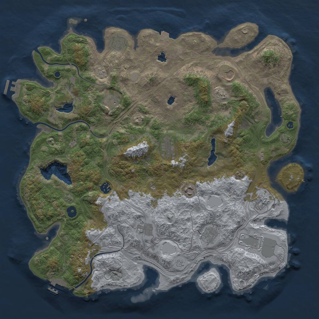 Rust Map: Procedural Map, Size: 4500, Seed: 1548951261, 17 Monuments