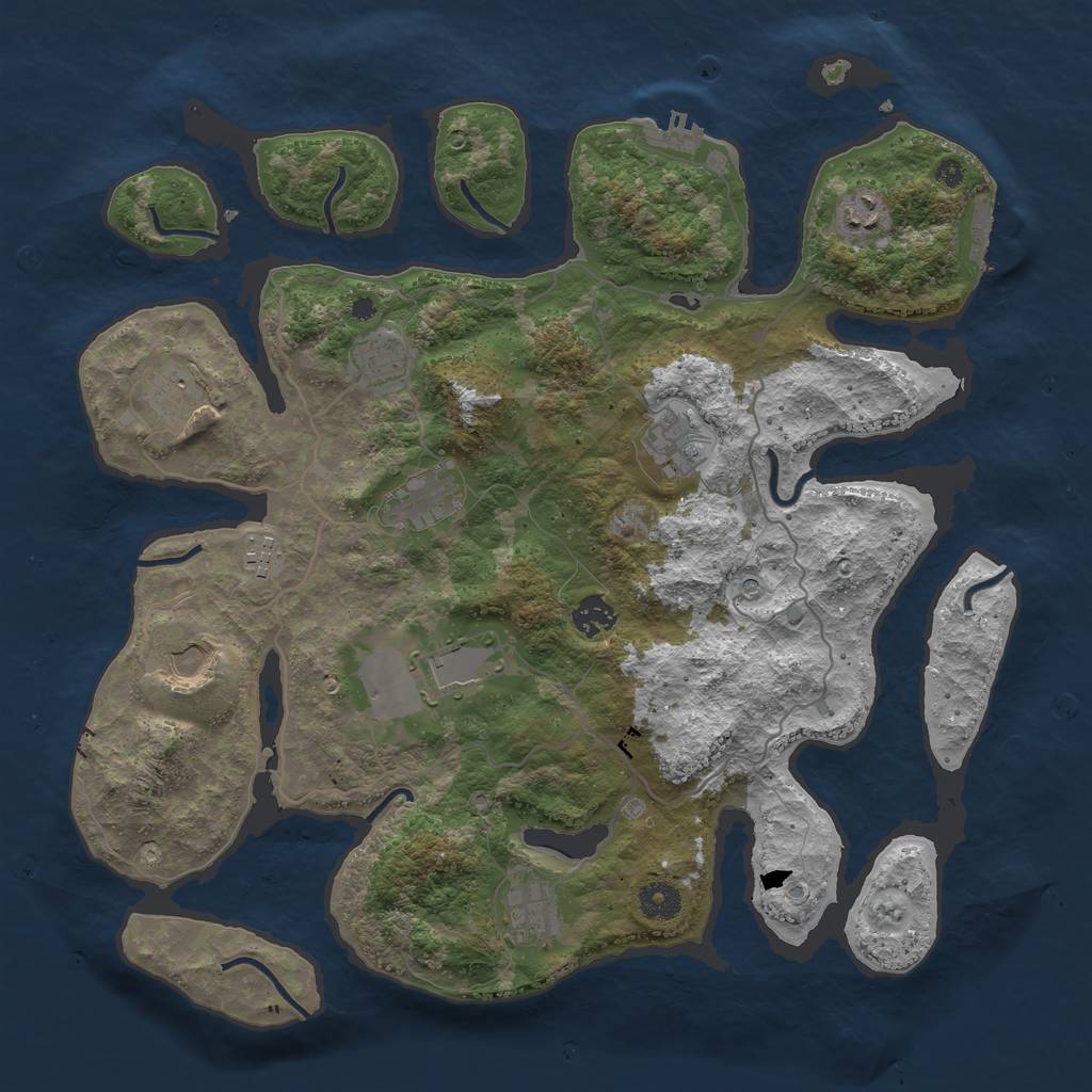 Rust Map: Procedural Map, Size: 4000, Seed: 893071314, 15 Monuments