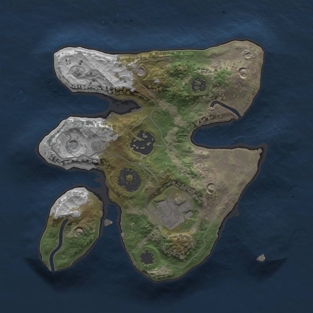 Rust Map: Procedural Map, Size: 2000, Seed: 1133611289, 5 Monuments