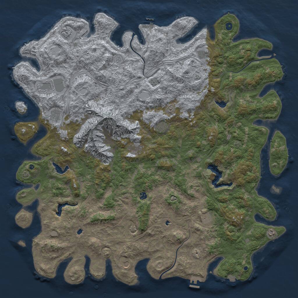 Rust Map: Procedural Map, Size: 6000, Seed: 369963, 17 Monuments
