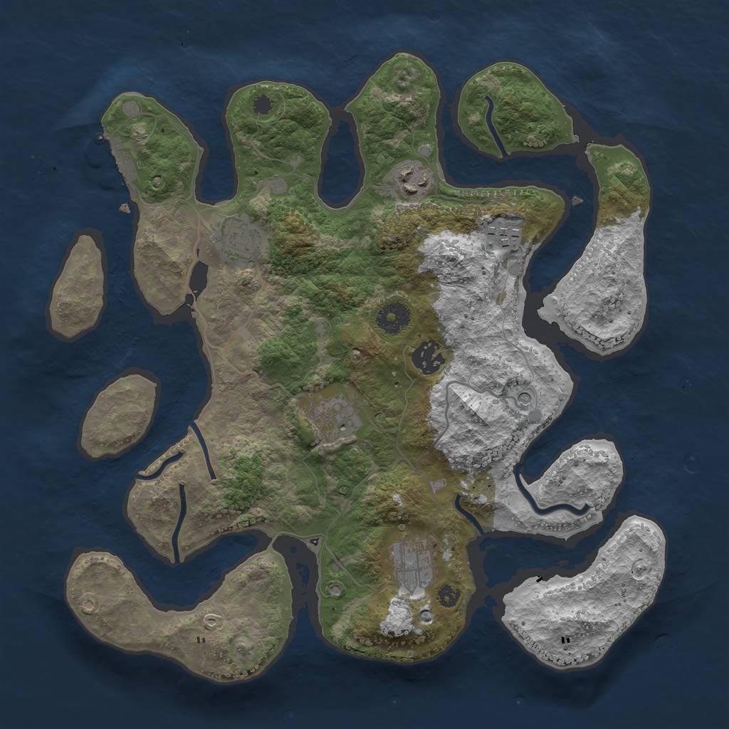 Rust Map: Procedural Map, Size: 3400, Seed: 5868, 10 Monuments