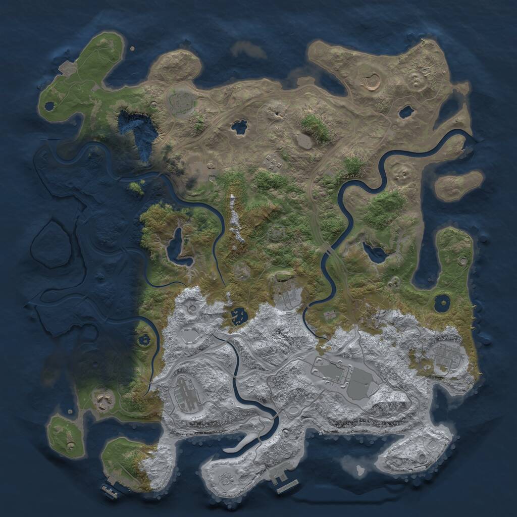 Rust Map: Procedural Map, Size: 4500, Seed: 118, 17 Monuments