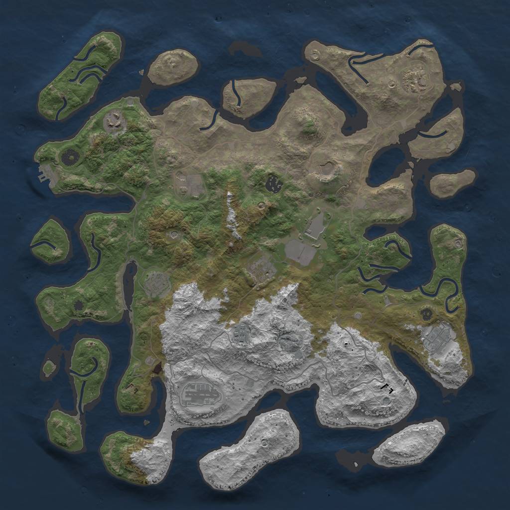 Rust Map: Procedural Map, Size: 4500, Seed: 118, 15 Monuments