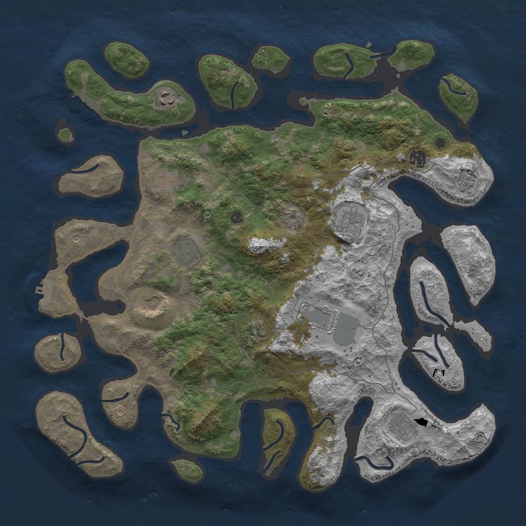Rust Map: Procedural Map, Size: 4500, Seed: 113, 15 Monuments