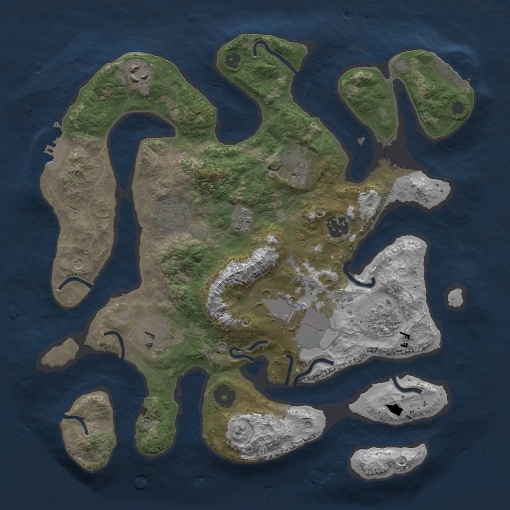Rust Map: Procedural Map, Size: 3500, Seed: 10510, 13 Monuments
