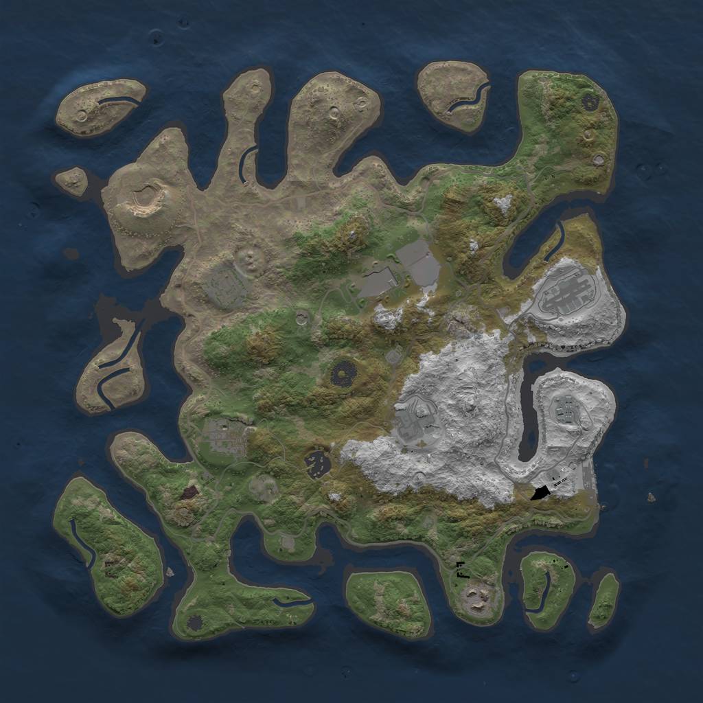 Rust Map: Procedural Map, Size: 4000, Seed: 5038, 13 Monuments