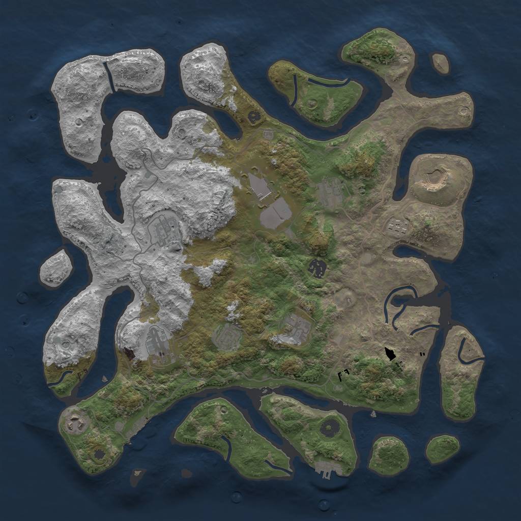 Rust Map: Procedural Map, Size: 4250, Seed: 3584, 15 Monuments