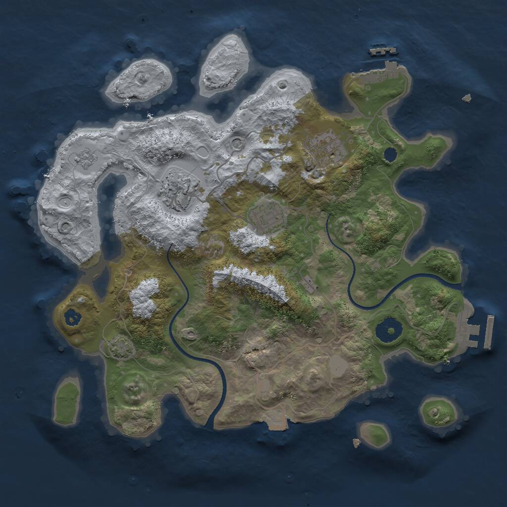 Rust Map: Procedural Map, Size: 3000, Seed: 420693, 9 Monuments