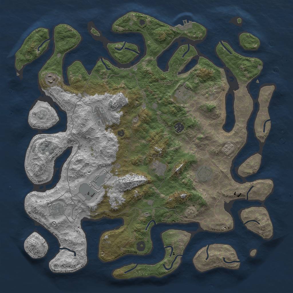 Rust Map: Procedural Map, Size: 4500, Seed: 1973301822, 13 Monuments