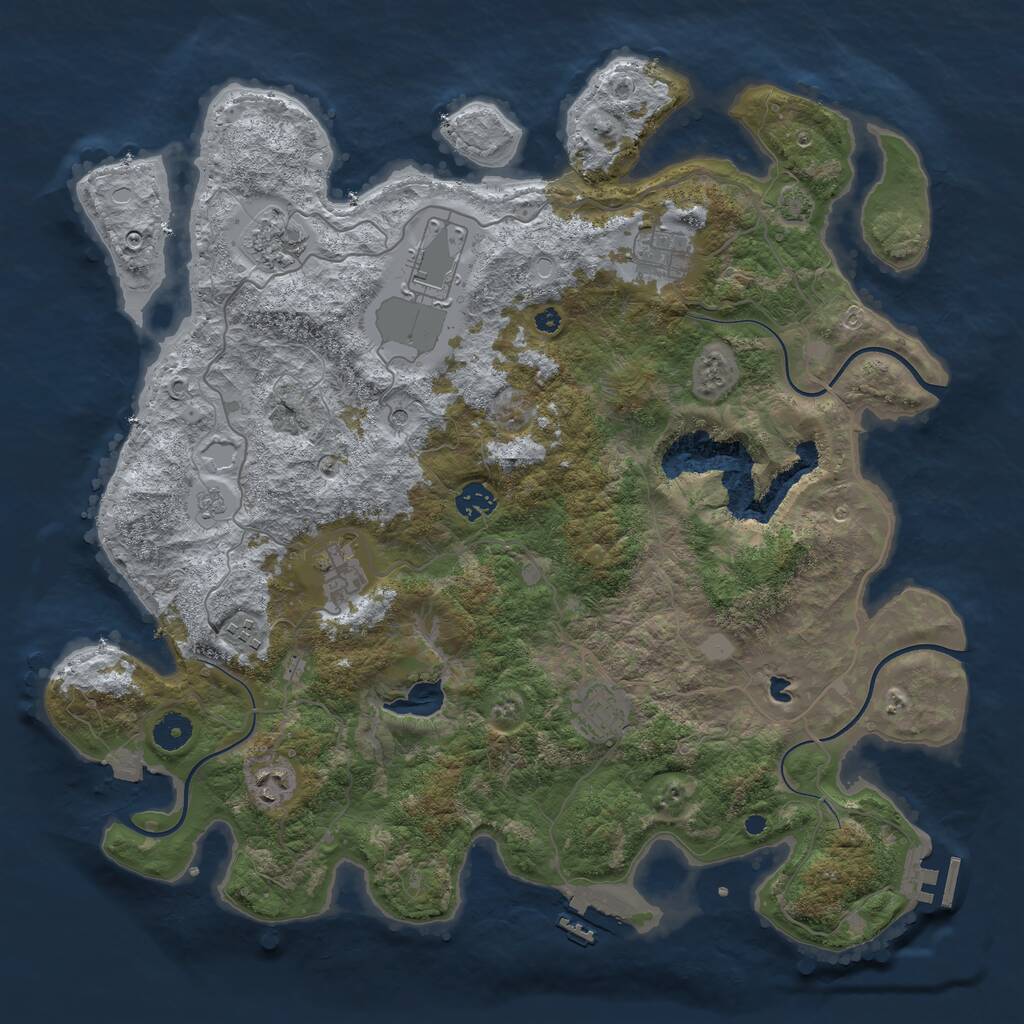 Rust Map: Procedural Map, Size: 4096, Seed: 858016, 14 Monuments