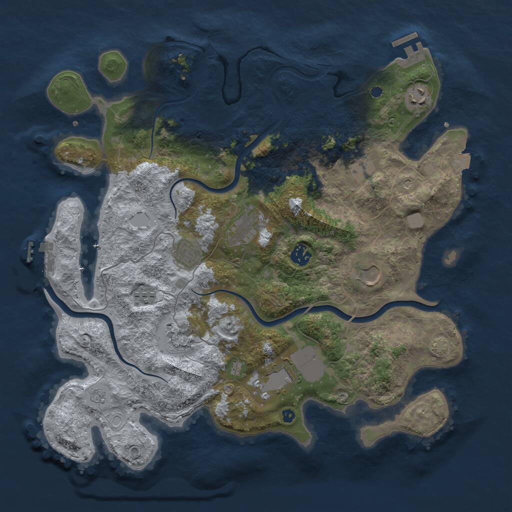 Rust Map: Procedural Map, Size: 3800, Seed: 7003, 15 Monuments