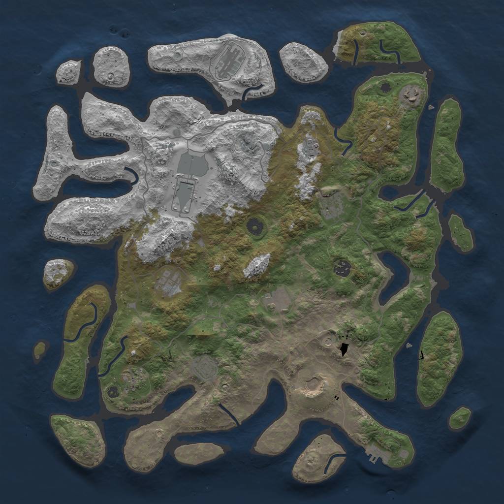 Rust Map: Procedural Map, Size: 4500, Seed: 362076, 15 Monuments