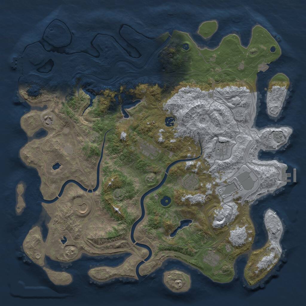 Rust Map: Procedural Map, Size: 4500, Seed: 485069, 15 Monuments