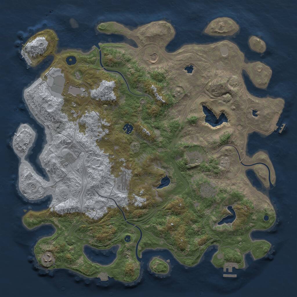 Rust Map: Procedural Map, Size: 4500, Seed: 889026, 15 Monuments