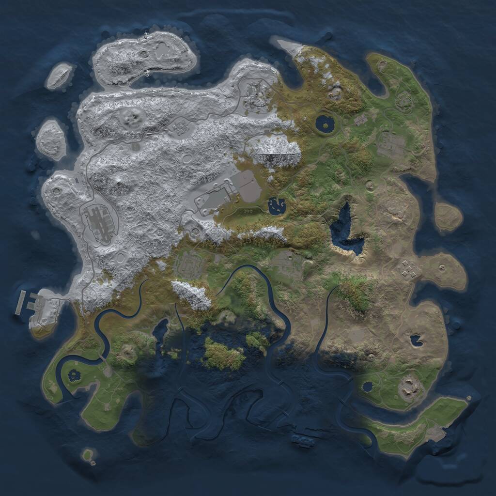 Rust Map: Procedural Map, Size: 4000, Seed: 5738, 15 Monuments