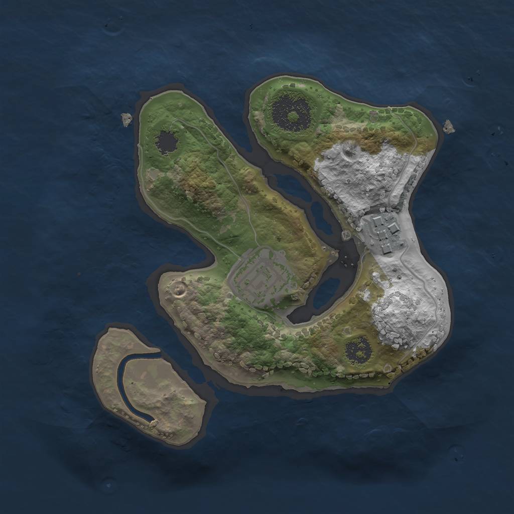 Rust Map: Procedural Map, Size: 2000, Seed: 613998918, 4 Monuments