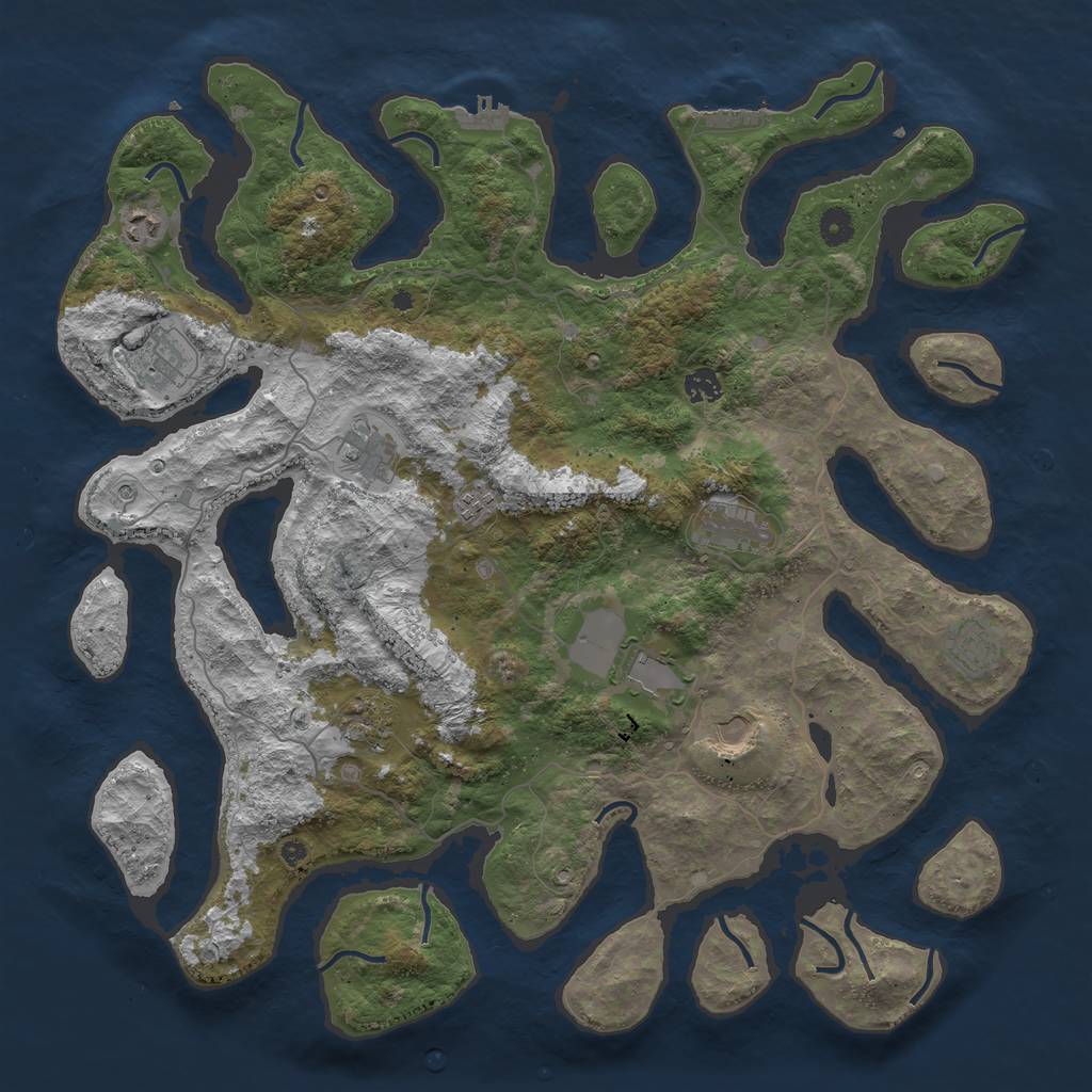Rust Map: Procedural Map, Size: 4500, Seed: 785091, 15 Monuments