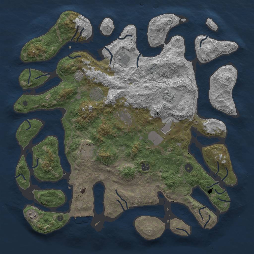Rust Map: Procedural Map, Size: 4500, Seed: 984979, 13 Monuments