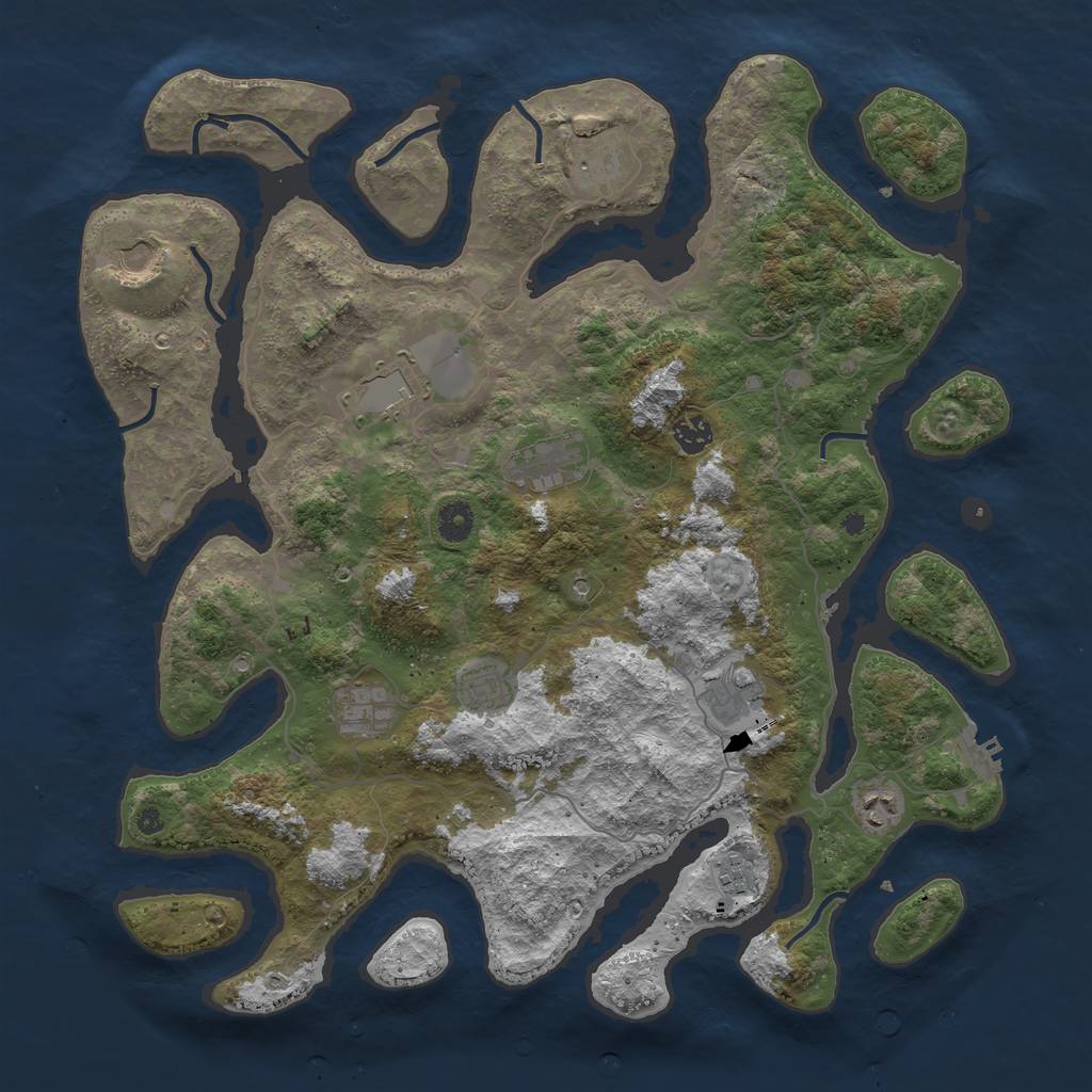 Rust Map: Procedural Map, Size: 4250, Seed: 1231929168, 14 Monuments