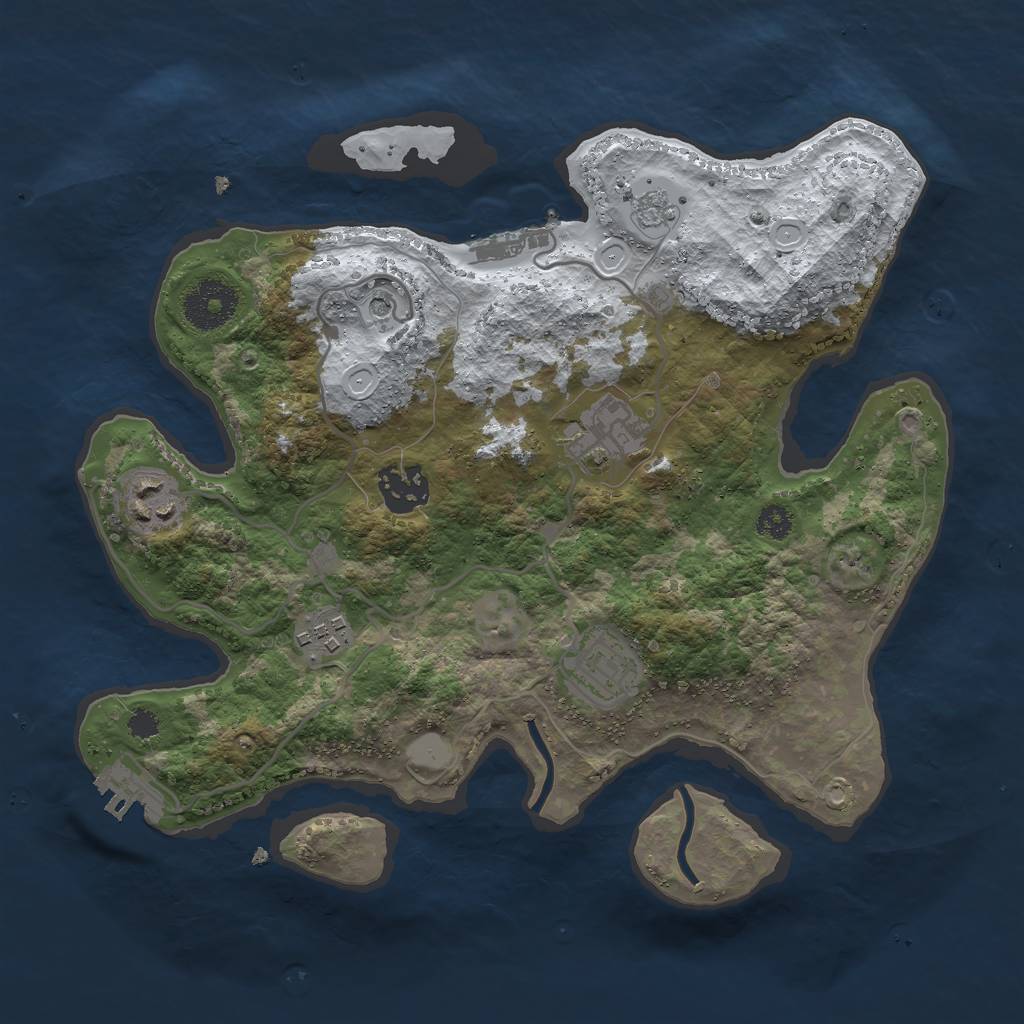Rust Map: Procedural Map, Size: 3000, Seed: 363, 14 Monuments