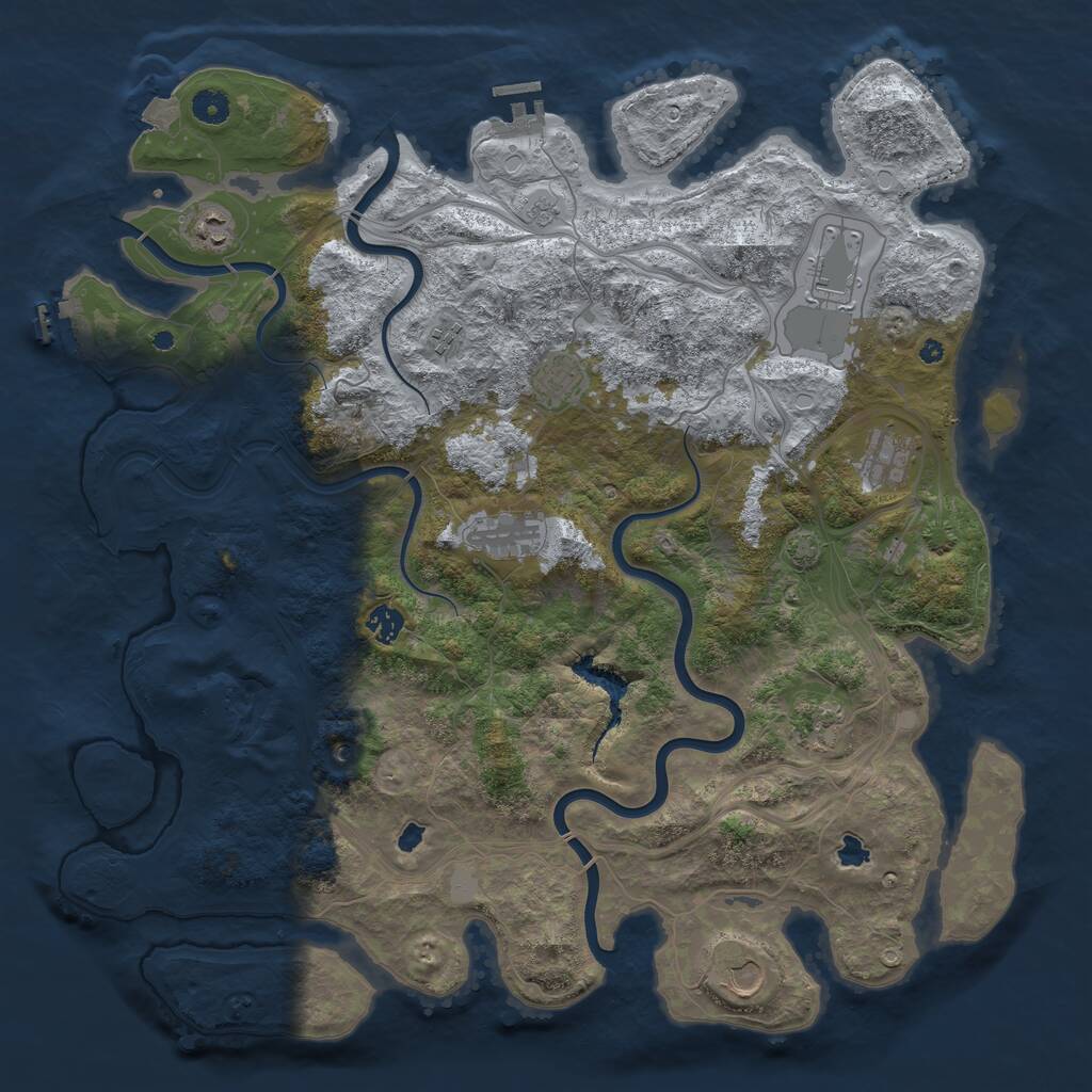 Rust Map: Procedural Map, Size: 4500, Seed: 171584, 15 Monuments