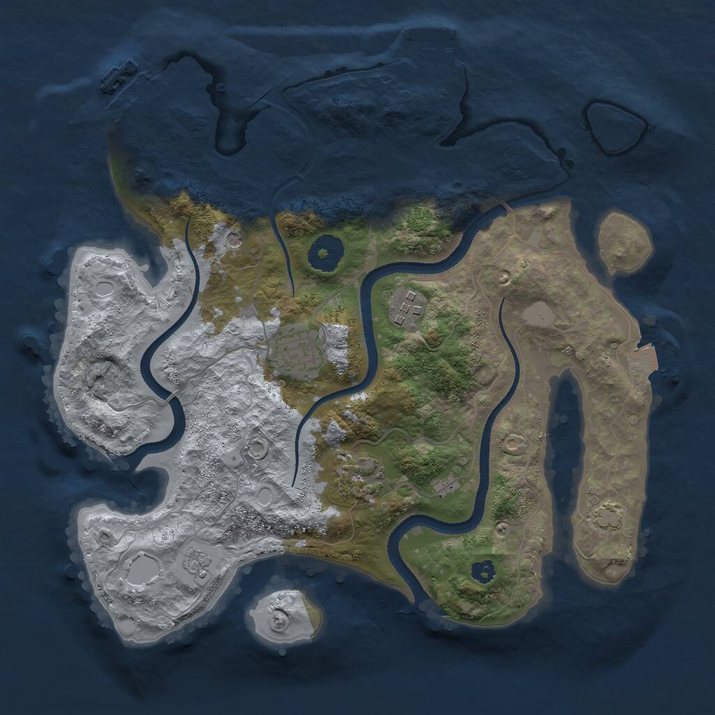 Rust Map: Procedural Map, Size: 3000, Seed: 561705498, 9 Monuments