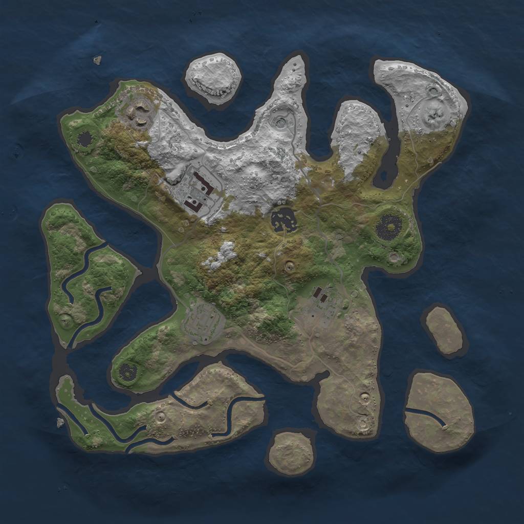 Rust Map: Procedural Map, Size: 3000, Seed: 788820446, 8 Monuments