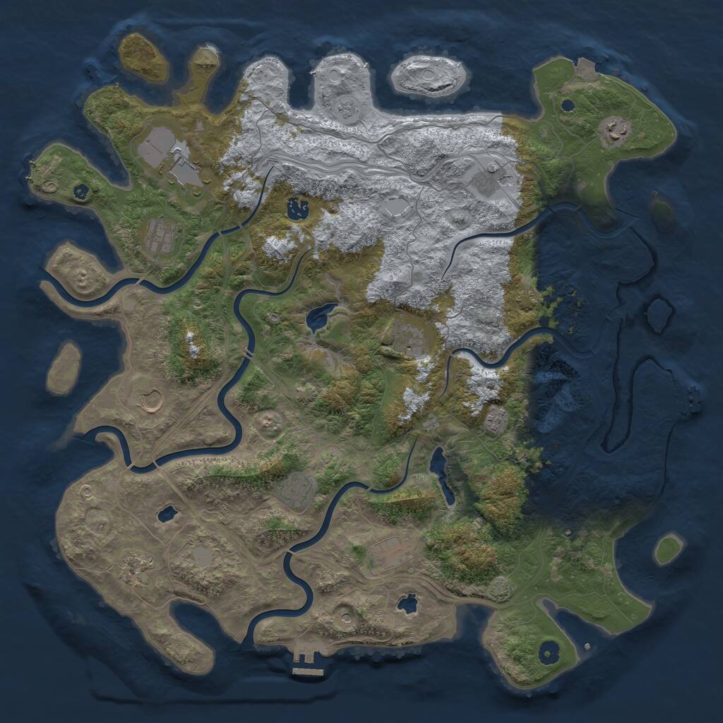 Rust Map: Procedural Map, Size: 4750, Seed: 1239548388, 17 Monuments