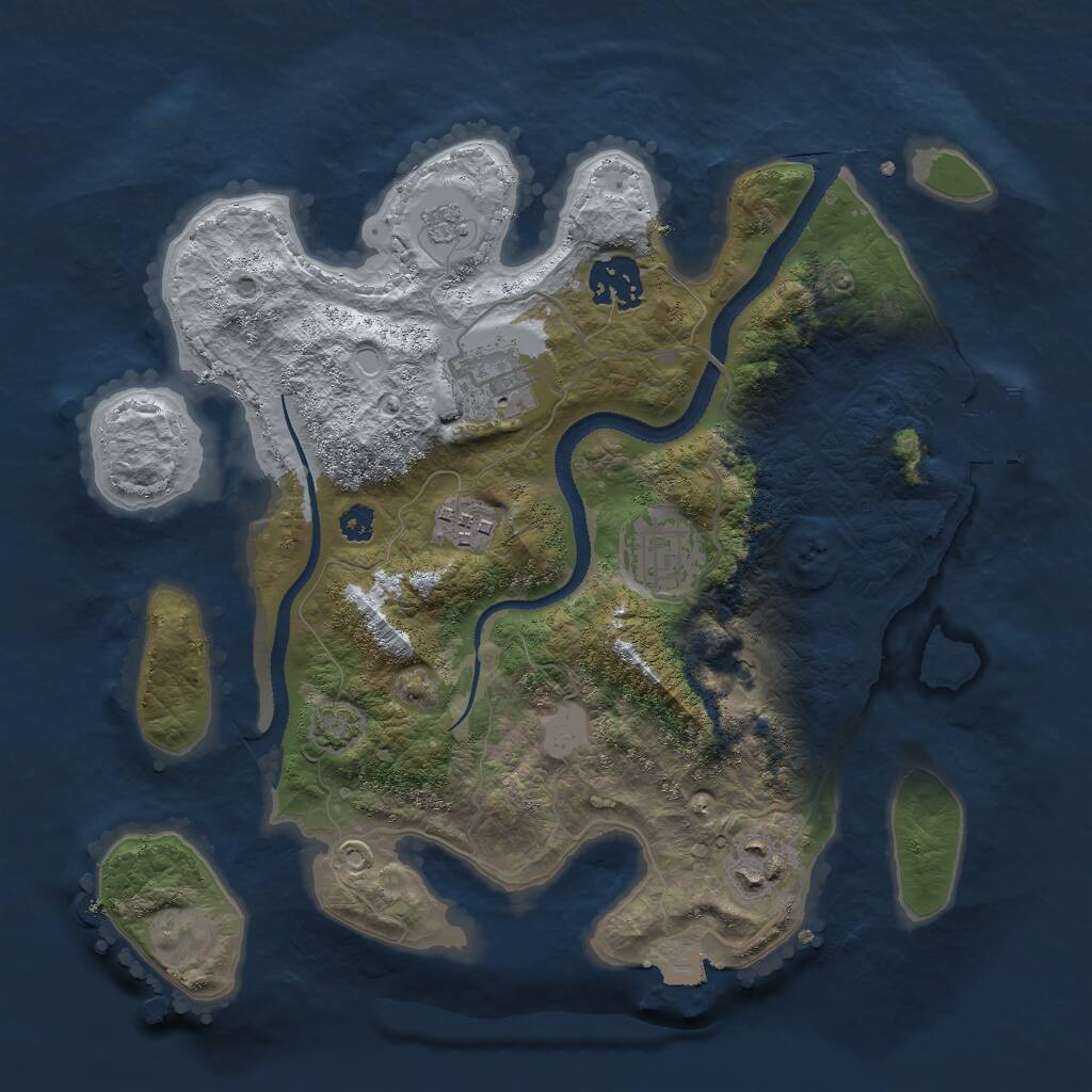 Rust Map: Procedural Map, Size: 3000, Seed: 4202021, 10 Monuments