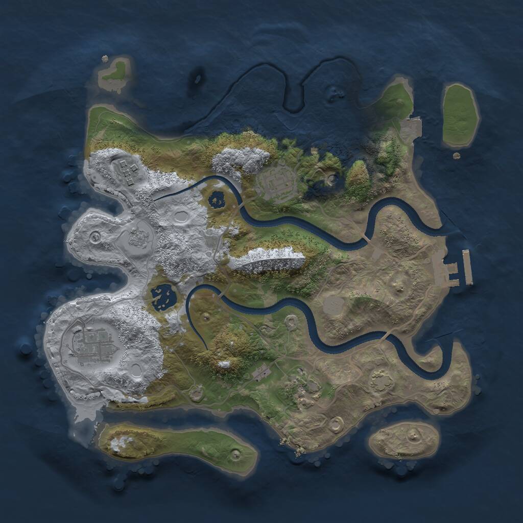 Rust Map: Procedural Map, Size: 3000, Seed: 692957320, 10 Monuments