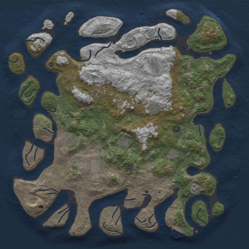 Rust Map: Procedural Map, Size: 5000, Seed: 5270, 15 Monuments