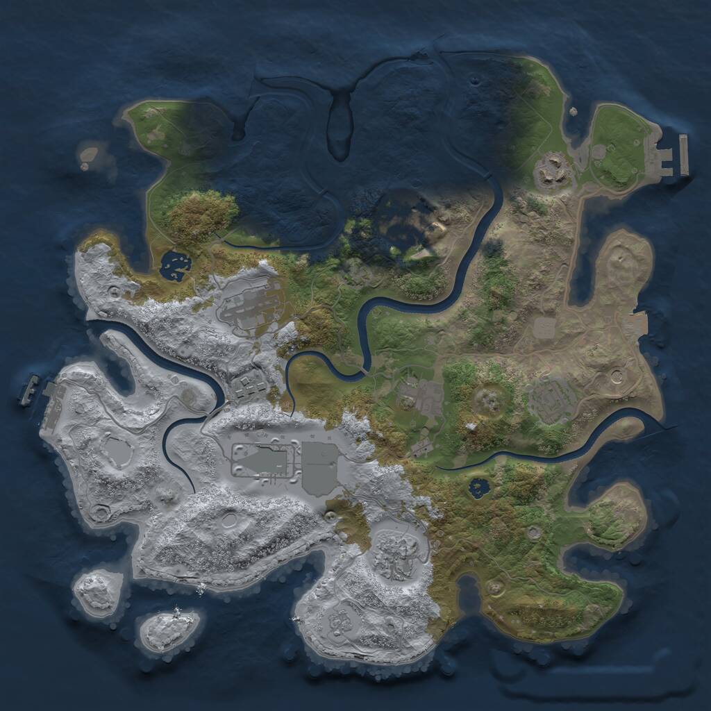Rust Map: Procedural Map, Size: 3500, Seed: 538054441, 15 Monuments