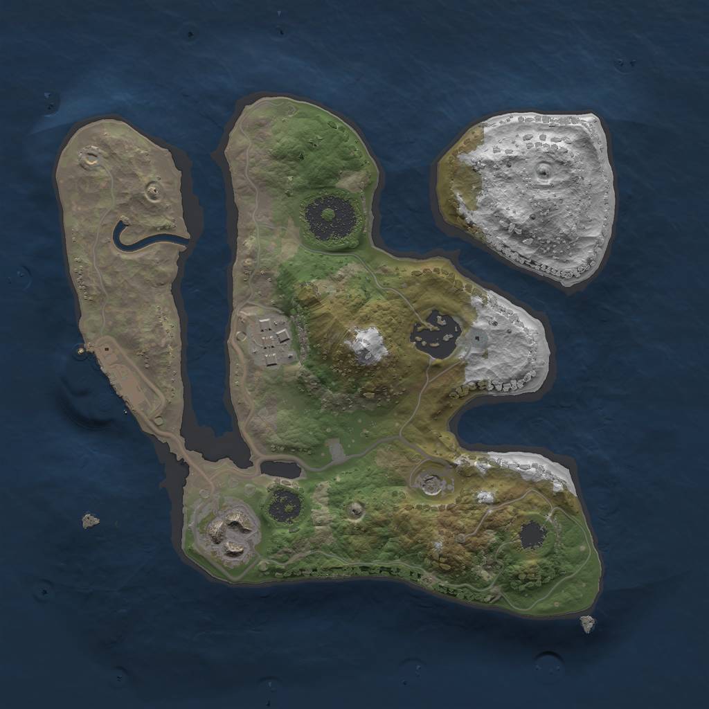 Rust Map: Procedural Map, Size: 2250, Seed: 1122, 7 Monuments