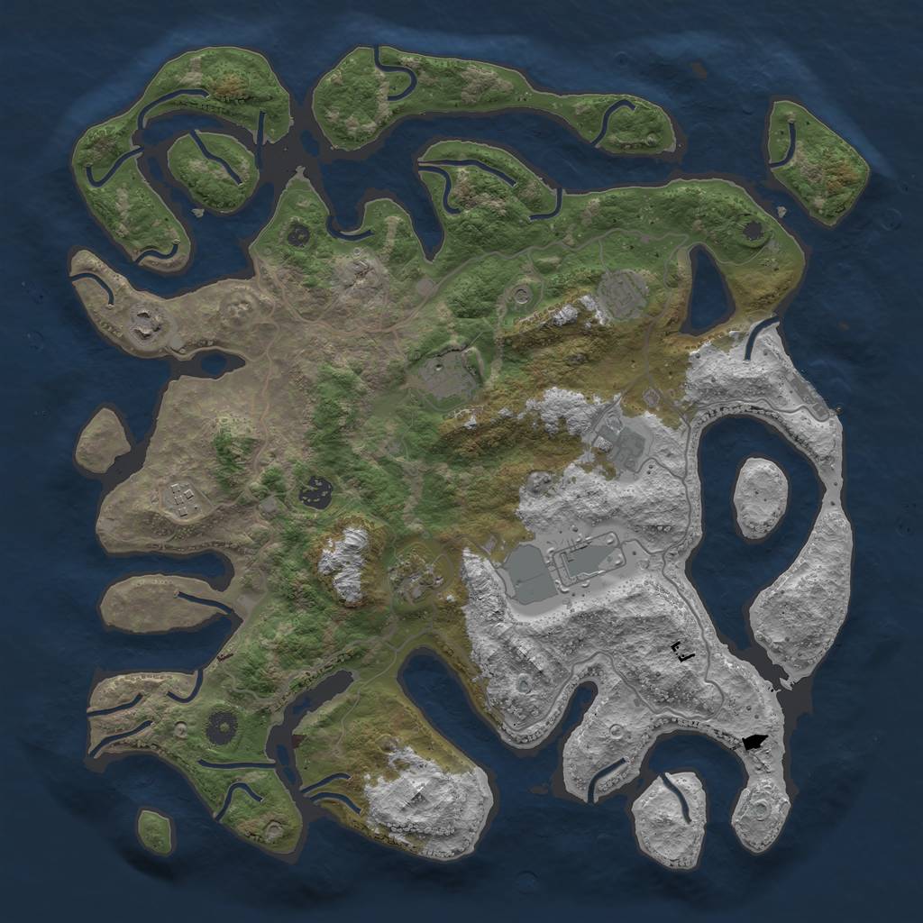 Rust Map: Procedural Map, Size: 4200, Seed: 362440, 12 Monuments