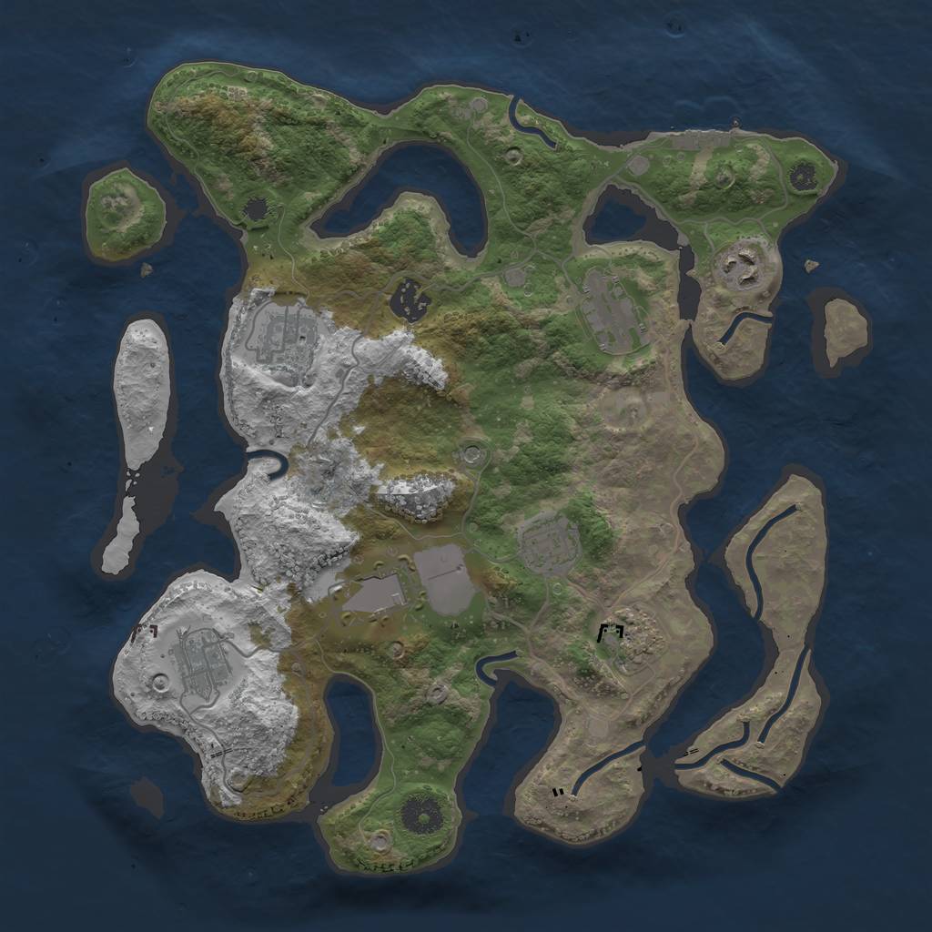 Rust Map: Procedural Map, Size: 3500, Seed: 146096, 12 Monuments