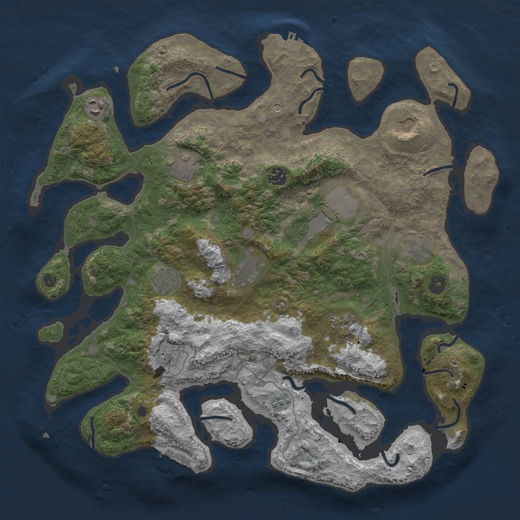Rust Map: Procedural Map, Size: 4250, Seed: 237054639, 16 Monuments