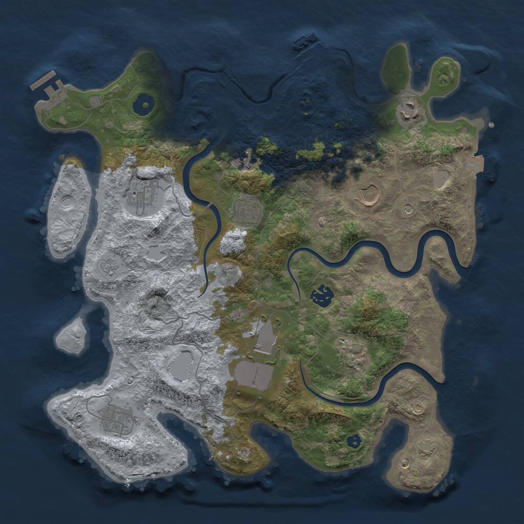 Rust Map: Procedural Map, Size: 3650, Seed: 436346, 15 Monuments