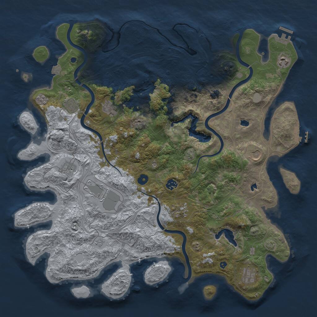 Rust Map: Procedural Map, Size: 4500, Seed: 981155, 16 Monuments