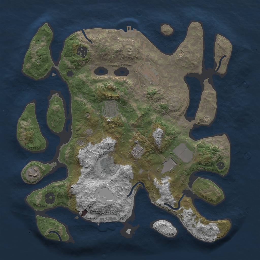 Rust Map: Procedural Map, Size: 3500, Seed: 517284, 15 Monuments
