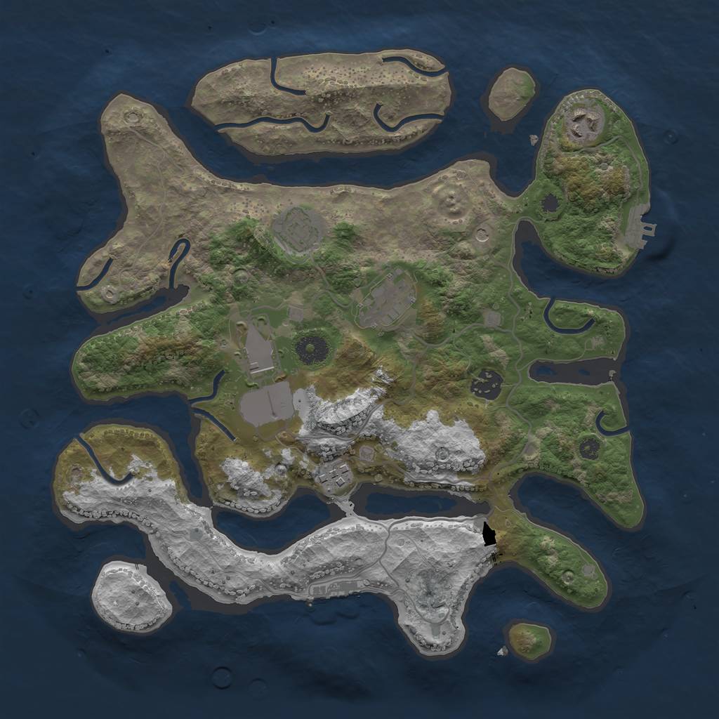 Rust Map: Procedural Map, Size: 3500, Seed: 48911, 11 Monuments