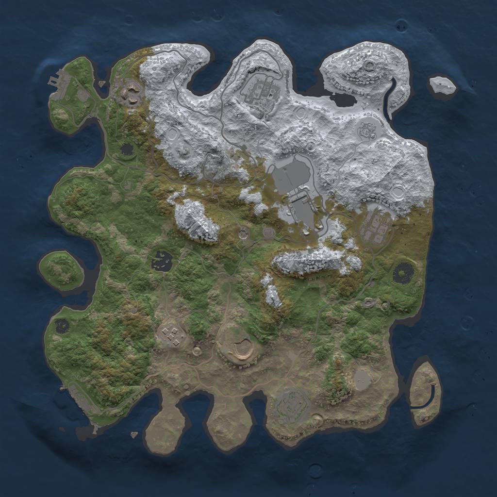 Rust Map: Procedural Map, Size: 3500, Seed: 277549, 17 Monuments