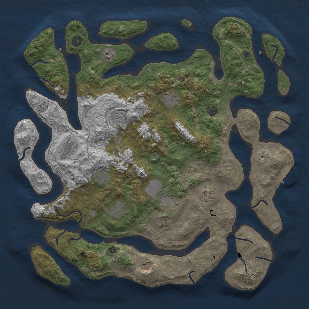 Rust Map: Procedural Map, Size: 4500, Seed: 451929334, 15 Monuments