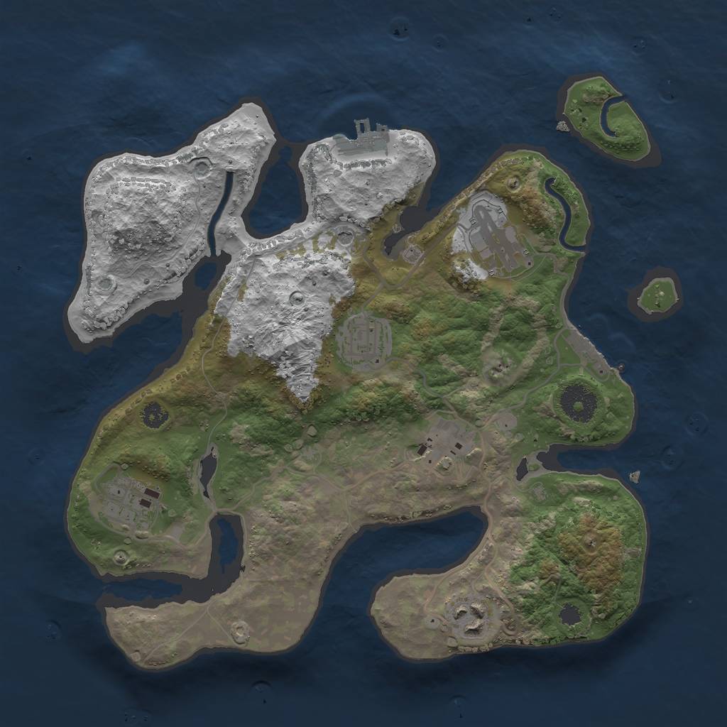 Rust Map: Procedural Map, Size: 3000, Seed: 269059181, 10 Monuments