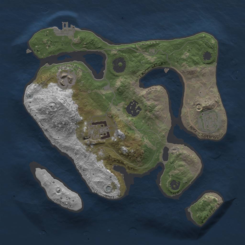 Rust Map: Procedural Map, Size: 2500, Seed: 682277, 7 Monuments