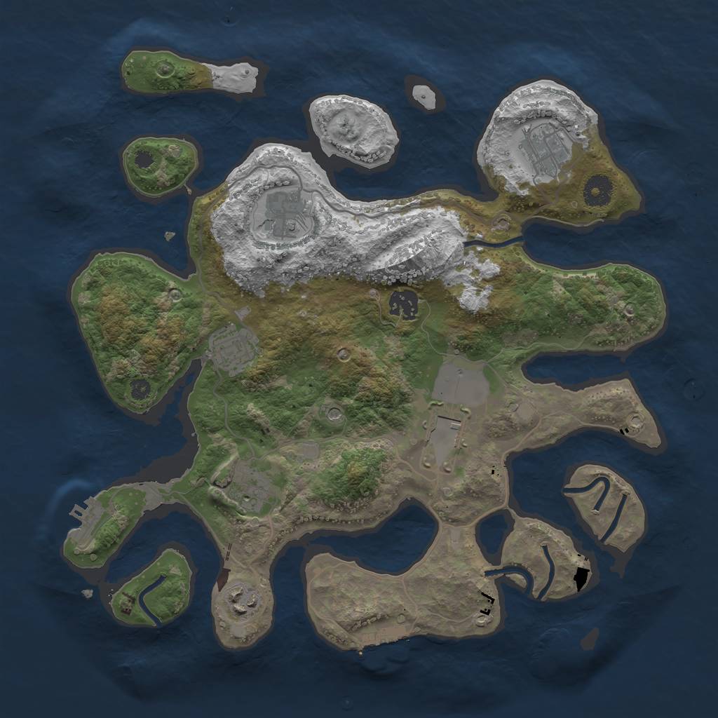 Rust Map: Procedural Map, Size: 3500, Seed: 320316, 12 Monuments