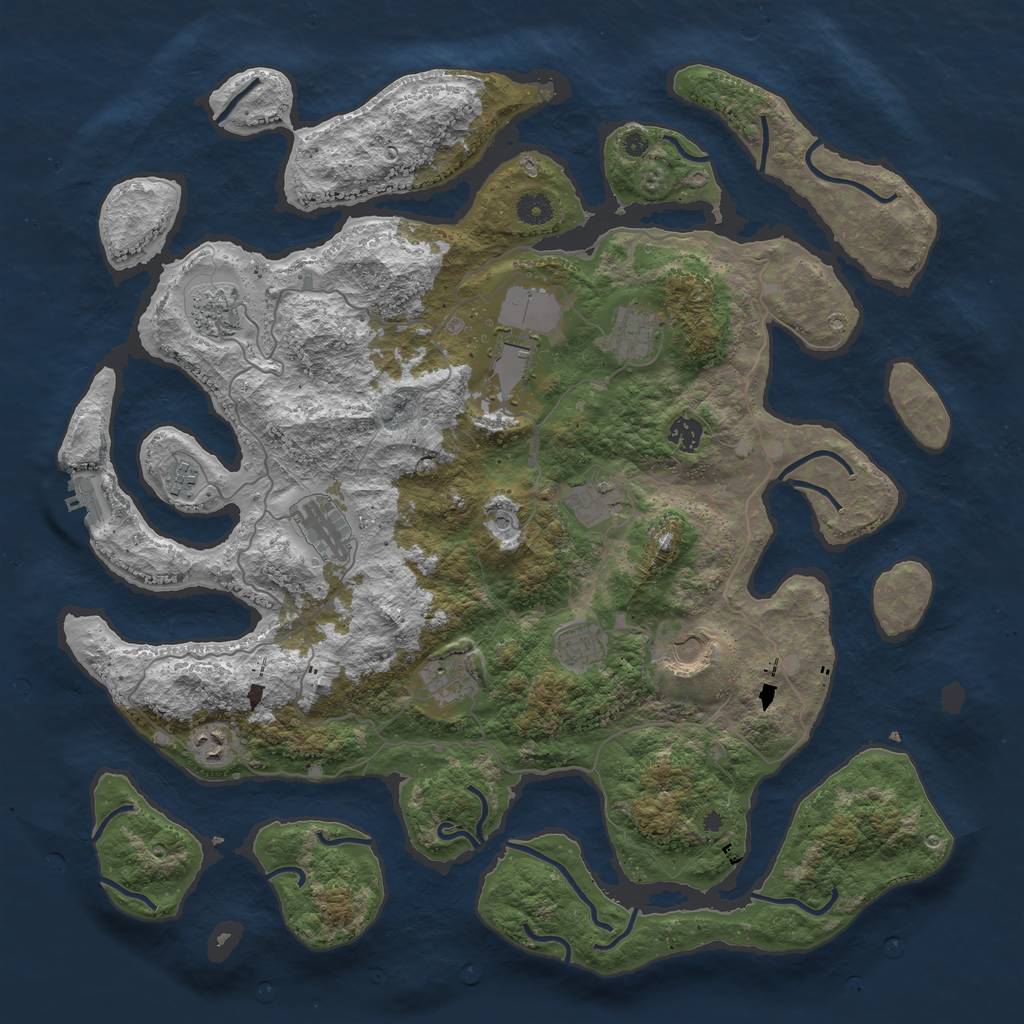 Rust Map: Procedural Map, Size: 4500, Seed: 486889, 15 Monuments