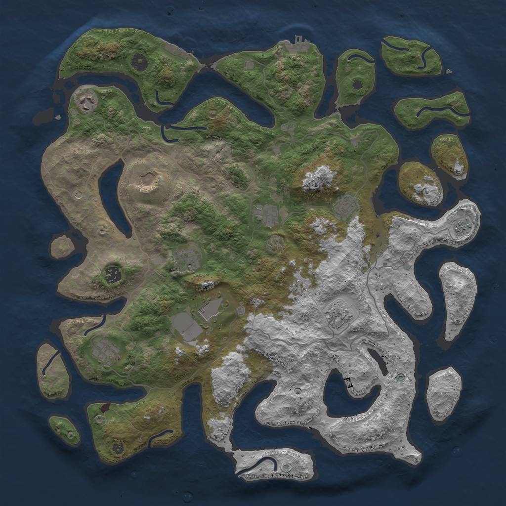 Rust Map: Procedural Map, Size: 4500, Seed: 151171, 15 Monuments