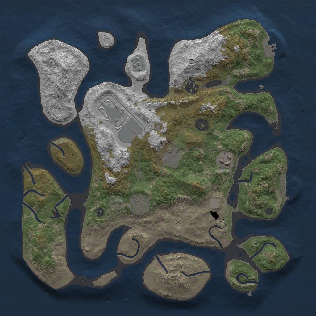 Rust Map: Procedural Map, Size: 3500, Seed: 121603, 14 Monuments