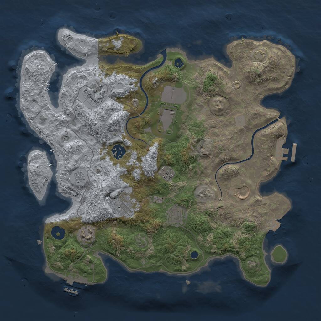 Rust Map: Procedural Map, Size: 3500, Seed: 326052, 14 Monuments